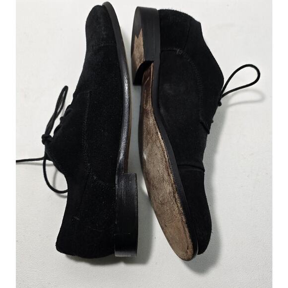 John Varvatos USA Mens Lace Up Dress Shoes Black Suede Derby SZ 10.5 M - Picture 5 of 10